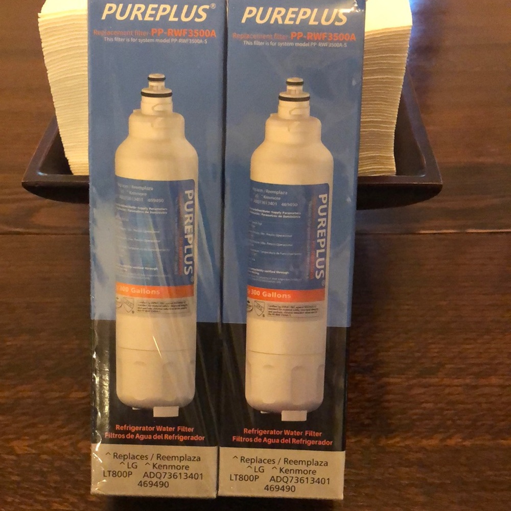 Pureplus refrigerator water filter (2).  Brand new. Replacement PP-RWF3500A